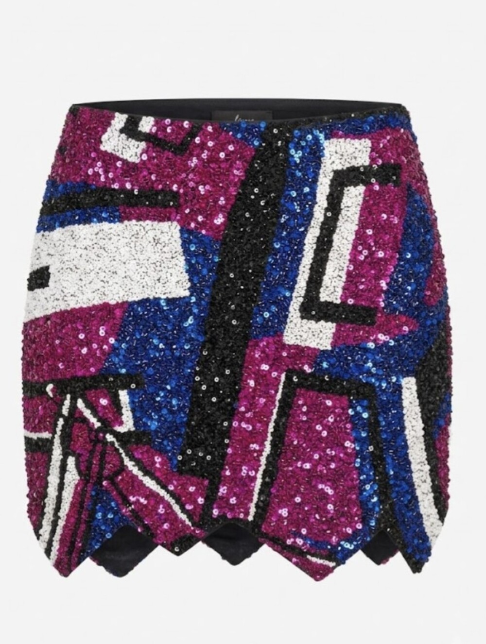 Retrofete Fuchsia, Blue & Black Sequin Mini Skirt